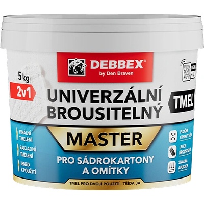 Den Braven Univerzálny brúsiteľný tmel Farba: biela, Balenie: 5 kg, Typ obalu: vedro