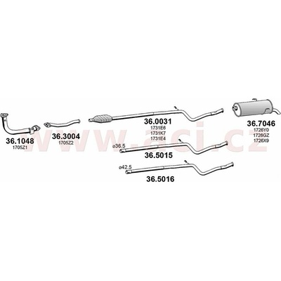 Střední díl výfuku ASSO/VENEPORTE ACI V 36.5016