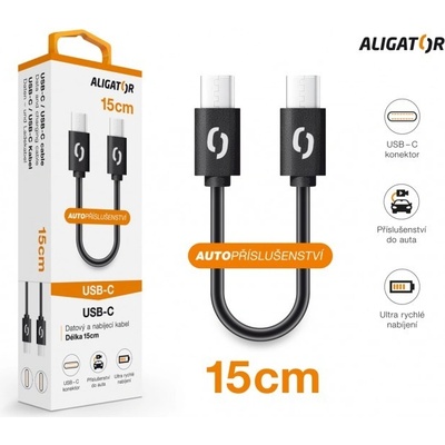 Aligator DATKP44 POWER USB-C/USB-C, 15cm, černý