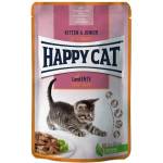 Happy Cat MIS Kitten & Junior Farm Duck пауч за бебета котки с патица 85gr