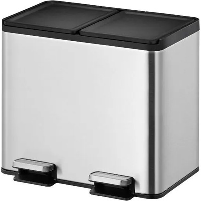 EKO-Europe Кош за разделно събиране на отпадъци EKO ESSENTIAL с 2 педала (2 х 10 л) - хром мат (EKO 822920 - Matt s/s)