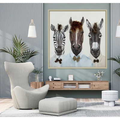 Priestorový obraz s hrivou – 3D obraz do interiéru Zebra – ANIMALS 80 × 80 cm