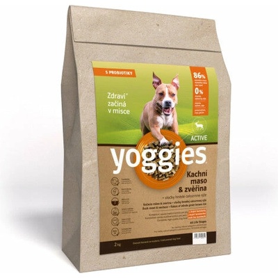 Yoggies Active lisované za studena s probiotiky Kachní mäso & divina 2 kg