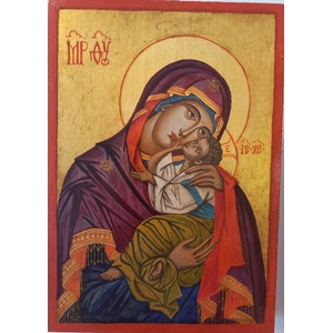  Рисувана икона на Св. Богородица с младенеца