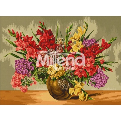 Milena Style Букет от гладиоли - гоблен със схема конци dmc 1: 4