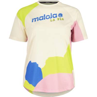 Maloja Дамска фланелка с къс ръкав за колоездене Maloja Women's MontvalezanM. Multi 1/2 Cycling jersey - Shaded White Multi (156-2521-0314)