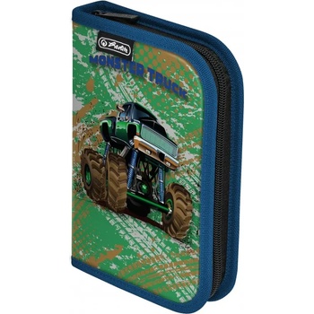 Herlitz Ученически несесер празен, 2 допълнителни крила, момчета Monster Truck - Herlitz