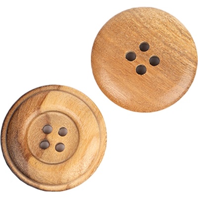 Dřevěný knoflík Drops kulatý Ø 25 mm oliva