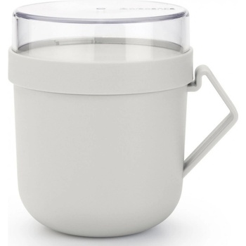 Brabantia Чаша за супа с капак Brabantia Make&Take 1006295, 600+180 мл, Винтов капак, Без BPA, Сив (1006295)