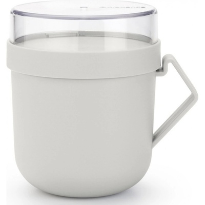 Brabantia Чаша за супа с капак Brabantia Make&Take 1006295, 600+180 мл, Винтов капак, Без BPA, Сив (1006295)