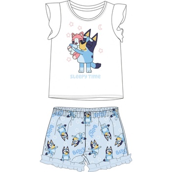 Bluey licence Dívčí pyžamo Bluey bílá světle modrá