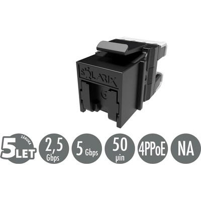 Rýchlozarezávacie keystone Solarix CAT6 UTP SXKJ-6-UTP-BK-NA Component Level a 4PPoE certifikácia