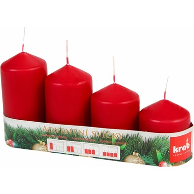 Anděl Přerov Adventní svíce stupňovité bordó 4 ks