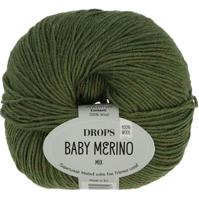 Drops Baby Merino MIX 38 zelená kaki