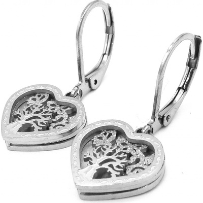 Steel Jewelrynáušnice STROM ŽIVOTA V SRDCI Chirurgická ocel NS231254