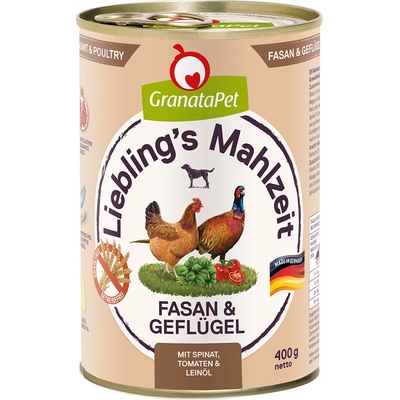 GranataPet Lieblings Mahlzeit bažantie a hydinové 6 x 400 g