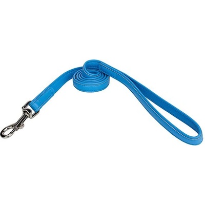 COLLAR Плосък кожен повод 122см, 18мм - синьо