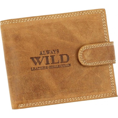 WILD Koňakovo pánska peňaženka z brúsenej kože RFID v krabičke hnědá