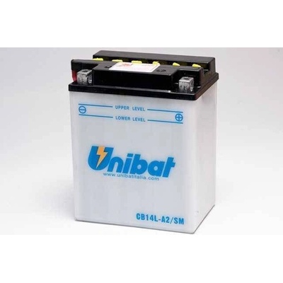 Motobaterie Unibat 12V, CB14L-A2, 14AH, 190A, konvenční 134x89x166 GILERA NEXUS 500 EURO3 rok 06-08