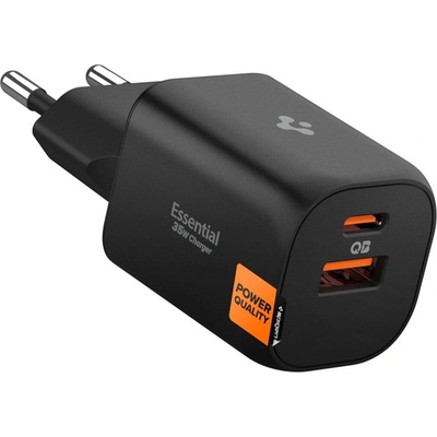 Spigen Бързо Зарядно Устройство Spigen Essential 35W Dual Port (USB-C / USB-A) - Black (ACH09463)