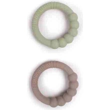 Filibabba silikon krúžky Warm Grey/ Oil Green dvojbalenie