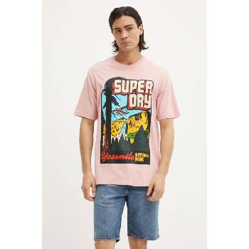 Superdry Памучна тениска Superdry в розово с принт M1012187A-MDM (M1012187A.MDM)