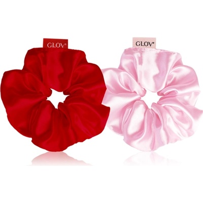 GLOV Satin Scrunchies S ластици за коса Red/Pink 2 бр