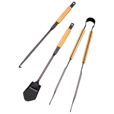 Аксесоар за готвене Snow peak Fire Tool Set Pro Tool kit - Black / Wood - размер One Size (532-2700-0111)