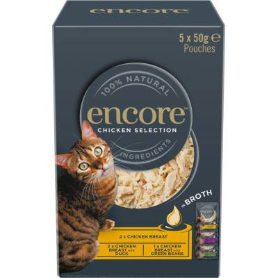 Encore Cat Pouch ve vývaru výběr s kuřecím 3 druhy 20 x 50 g
