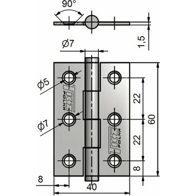 závěs dveřní 60mm KZ Zn modrý (20ks) – Zboží Mobilmania