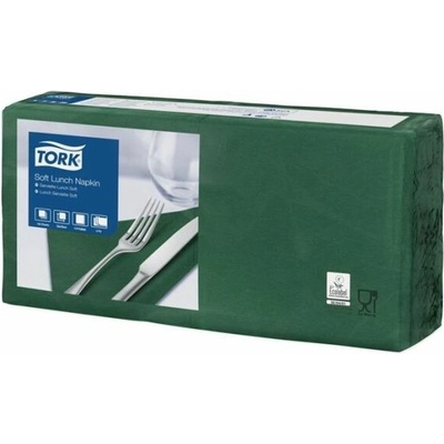 Tork Servítky 1/4 ohyb 3V 32,5x32,8 cm Advanced Soft Lunch tmavozelená 150ks