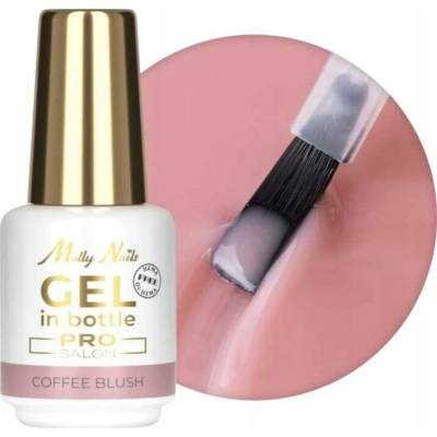 MollyNails Pro Salon gel na nehty v lahvičce s štětcem coffee 15g