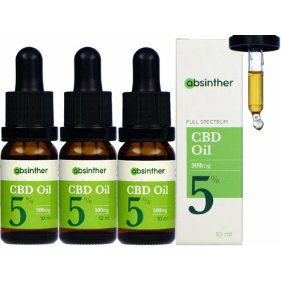 Absinther Výhodný balíček CBD konopný olej 5% 10 ml 3 ks