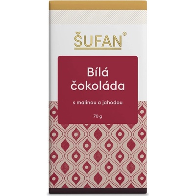 Šufan Bílá 40% s malinou a jahodou 70 g