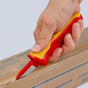 KNIPEX Кабелен нож с предпазител, VDE 1000V жълто-червена ръкохватка 190мм, - K9854 (K9854)