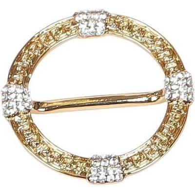 Златиста катарама за шал и дрехи с камъчета