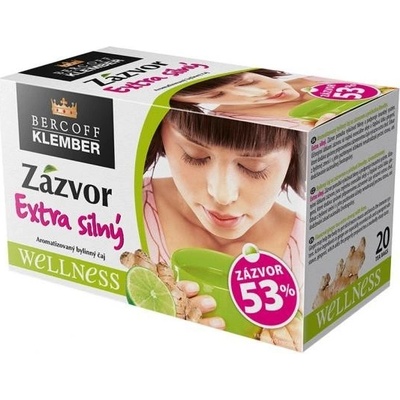 Bercoff Klember Wellness Zázvor extra silný aromatizovaný bylinný čaj s limetkou 20 x 2 g