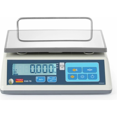 Maloobchodná váha LCD s legalizáciou, rad EGE, 15 kg, TEM, 325x320x(v)160mm TTB015-OH