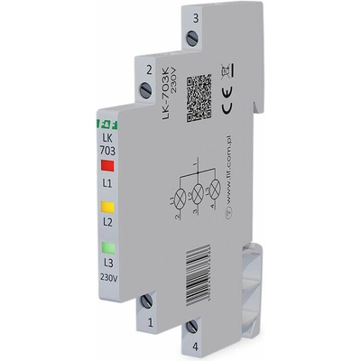 Signálka LK-703K červená/žltá/zelená LED DIN