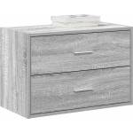 vidaXL Шкаф с 2 чекмеджета сив сонома 60x31x40 см инженерно дърво (858831)