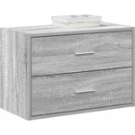 vidaXL Шкаф с 2 чекмеджета сив сонома 60x31x40 см инженерно дърво (858831)