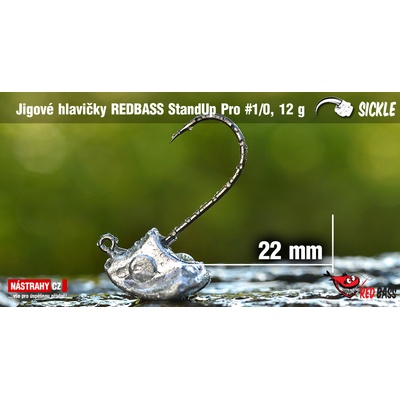 REDBASS Neváznoucí jigová hlava StandUp Pro Sickle vel.1 21 - 27mm 12g 5 ks