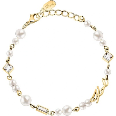 Karl Lagerfeld Elegantní náramek s perlami a krystaly Pearl KLAYR19