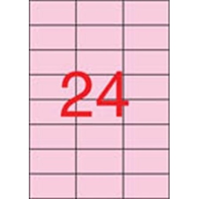 Etikety, 70x37 mm, farebné, APLI, pastelovo ružové, 480 etikiet bal
