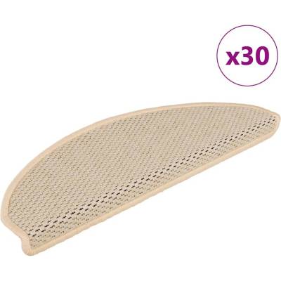 vidaXL Samolepicí rohože na schody Sisal-Look 30 ks 65x21x4 cm Berber