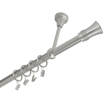 OK-GarnýžeCZ Garnýž kovová jednořadá 19mm Capri satina 290 cm do stropu / kroužky s žabkou