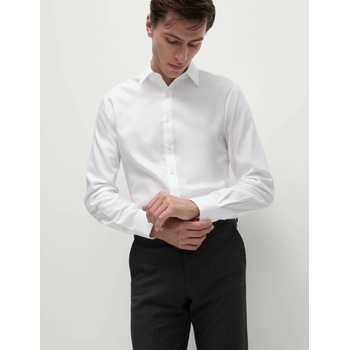 Marks & Spencer Памучна риза с тесен силует с незабавна грижа Marks & Spencer бяла Marks & Spencer | Byal | МЪЖЕ | 14.5