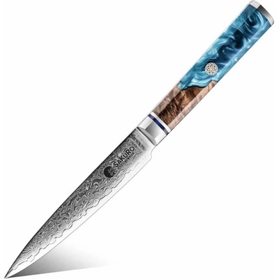 Víceúčelový nůž z damaškové oceli SaKuRo Blue 10,9 cm
