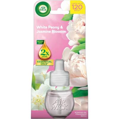 Air Wick електрически ароматизатор, Пълнител, White Peony & Jasmine Blossom, 19мл