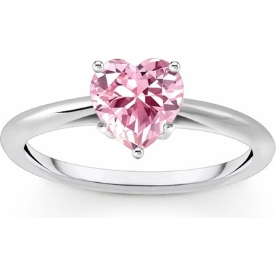 Thomas Sabo TR2476 051 9 Silver Ring with pink Stone in Heart Shape Ladies